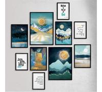 Giallobus - Lot de 10 affiches murales - Collection Nature Géométrique 1 - Papier couché - | 2 x A3 42x30cm | 4 x A4 30x21cm | 4 x A5 21x15cm | - SANS CADRES - Tableaux modernes salon
