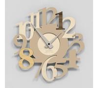 Giallobus - Montre haut de gamme - Carved - Bois MDF - Premium 60x60cm - 16 - Grain - Artisan Made in Italy - Silencieux - Idée cadeau - Double niveau moderne