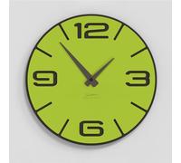 Giallobus - Montre Haut de Gamme - Simple Relief - Bois MDF - Premium 30x30 cm - n.14 Acid Green - Artisan Made in Italy - Silencieux - Idée Cadeau - Double Niveau Moderne