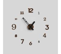 Giallobus - Orologio Typos - Typos - Bois MDF - Float ⌀ 60/80/110cm - 08 - Walnut - Horloge Murale Moderne - Chiffres adhésifs 3D - Diamètre Variable 60/80/100cm