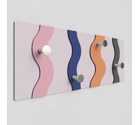 Giallobus - Patère murale 4Me - 04 - Canyon - Bois MDF + Aluminium - 60L x 25l cm - 10 - M - 4 crochets porte-manteau mural aluminium et bois