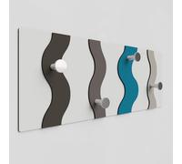 Giallobus - Patère murale 4Me - 04 - Canyon - Bois MDF + Aluminium - 60L x 25l cm - 11 - M - 4 crochets porte-manteau mural aluminium et bois