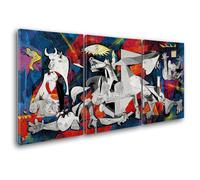Giallobus - Peintures Grand Format XXL - Pop Art - La Guerre de Guernica - Toile - 218x100cm | 3pcs. x 70x100cm - Grande Image