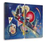 Giallobus - Peintures Grand Format XXL - Vassily Kandinsky - Art Abstrait - en Bleu - Toile - 204x140cm | 2pcs. x 100x140cm - Grande Image