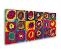 Giallobus - Peintures Grand Format XXL - Vassily Kandinsky - Art Abstrait - Étude des Couleurs - Toile - 218x100cm | 3pcs. x 70x100cm - Grande Image