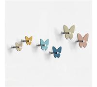 Giallobus - Porte Manteau Mural - Butterfly Color 02 - Kit 6 pz - Verre Acrylique - Kit 6 pcs. - Palette Colours 02 - Patères et Accessoires muraux décoratifs