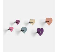 Giallobus - Porte manteau mural - Heart color 03 - Kit 6 pz - Verre acrylique - Kit 6 pcs. - Palette colours 03 - Patères et accessoires muraux décoratifs