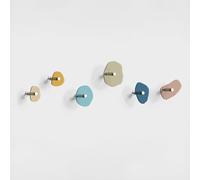 Giallobus - Porte Manteau Mural - Pebbles Color 02 - Kit 6 pz - Verre Acrylique - Kit 6 pcs. - Palette Colours 02 - Patères et Accessoires muraux décoratifs