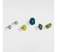 Giallobus - Porte Manteau Mural - Pebbles Color 04 - Kit 6 pz - Verre Acrylique - Kit 6 pcs. - Palette Colours 04 - Patères et Accessoires muraux décoratifs