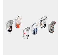 Giallobus - Support Mural adhésif Puissant - 26 - Banksy - Acrylique Up - Kit 6 pcs. - Circle - Color Up 26 - Multifonctionnel pour Cuisine Bureau Chambre Salon, Porte-Serviettes de Bain