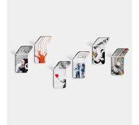 Giallobus - Support Mural adhésif Puissant - 26 - Banksy - Acrylique Up - Kit 6 pcs. - Square - Color Up 26 - Multifonctionnel pour Cuisine Bureau Chambre Salon, Porte-Serviettes de Bain