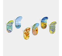 Giallobus - Support Mural adhésif Puissant - 30 - Van Gogh - Acrylique Up - Kit 6 pcs. - Circle - Color Up 30 - Multifonctionnel pour Cuisine Bureau Chambre Salon, Porte-Serviettes de Bain