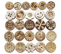 GIAMA 30pcs / lot 15mm Couleur Naturelle Rond Laser Coquille Coquille de Noix de Coco de l'artisanat à Coudre Scrapbooking Bois pour vêtements Enfants à la Main