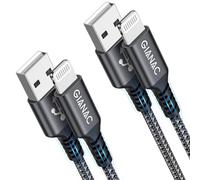 GIANAC Câble iPhone 2M/Lot de 2 [Certifié-MFi] Chargeur Nylon Tressé Charge Rapide pour iPhone 14/13/12/11/Pro/X/XS/XR/8/8 Plus/7/7 Plus/6s/6 Plus/SE/5s