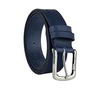 GianMarcoVenturi Ceinture pour homme en cuir véritable, fabriquée en Italie, raccourcie, bleu, 110 (taglia 48-50)