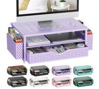 gianotter Organisateurs de bureau et accessoires, support de moniteur avec tiroir et 2 porte-stylos, accessoires de bureau, support d'ordinateur pour bureaux et dortoirs (violet)