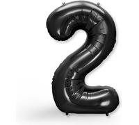 Giant Balloon Number 2 Black \ Birthday Decoration Balloon 2 Years \ 2 Year Old Girl Or Boy \ Inflatable With Helium \ Ideal For Girls And Boys Parties \ Balloon 2 Black