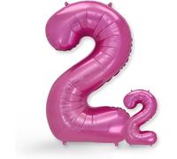 Giant Balloon Number 2 Pink \ Birthday Decoration Balloon 2 Years \ 2 Year Old Girl Or Boy \ Inflatable With Helium \ Ideal For Girls And Boys Parties \ Balloon 2 Pink
