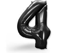 Giant Balloon Number 4 Black \ Birthday Decoration Balloon 4 Years \ 4 Year Old Girl Or Boy \ Inflatable With Helium \ Ideal For Girls And Boys Parties \ Balloon 4 Black