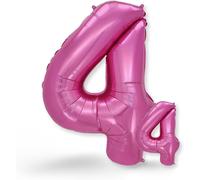 Giant Balloon Number 4 Pink \ Birthday Decoration Balloon 4 Years \ 4 Year Old Girl Or Boy \ Inflatable With Helium \ Ideal For Girls And Boys Parties \ Balloon 4 Pink