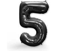Giant Balloon Number 5 Black \ Birthday Decoration Balloon 5 Years \ 5Th Birthday Decoration For Girls Or Boys \ Helium Inflatables \ Ideal For Girls And Boys Parties \ Balloon 5 Black