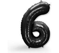 Giant Balloon Number 6 Black \ 6Th Birthday Decoration Balloon For Girls Or Boys \ Helium Inflatables \ Ideal For Girls And Boys \ Balloon 6 Black