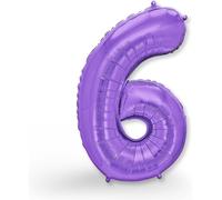 Giant Balloon Number 6 Purple \ Birthday Decoration Balloon 6 Years \ 6Th Birthday Decoration For Girls Or Boys \ Helium Inflatables \ Ideal For Girls And Boys \ Balloon 6 Purple