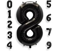 Giant Balloon Number 8 Black 40 Inches 101 Cm Large Black Number 8 Years Helium Balloon Boy Girl Balloon Mylar Decoration For Baby Shower Birthday