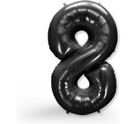 Giant Balloon Number 8 Black \ 8Th Birthday Decoration Balloon For Girls Or Boys \ Helium Inflatables \ Ideal For Girls And Boys \ Balloon 8 Black