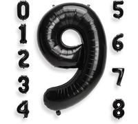 Giant Balloon Number 9 Black 40 Inches 101 Cm Large Birthday Balloons Black Number 9 Years Helium Boy Girl Balloons Mylar Decoration For Birthday