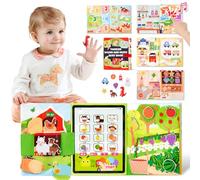Giant bean Livre d'Activités Busy Board pour Tout-Petits 1-3 Ans, Jouet Montessori avec Panneau Sonore pour Bébé 1 2 3 4 5 an, Livre d'Activités Éducatif pour Garçons et Filles, Jeu d'Éveil Précoce