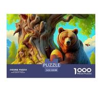Giant Bear and Wolf Pack Roaring in Mountains and Wilds Pièces À Ajustement Sûr Choix De Cadeau Parfait pour Les Anniversaires, Anniversaires Et Occasions Spéciales 52x38cm/1000pcs