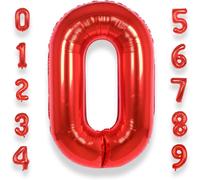 Giant Birthday Number 0 Red 40 Inches 101 Cm Giant Red Helium Balloon Number 0 Year Boy Girl Balloon Mylar Decoration For Baby Shower Birthday