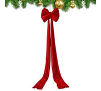 Giant Bow Christmas Tree - Pre Tied Large Decorative Ornament, Elegant Reusable Design, Eye Catching Accent for Indoor Home Door and Staircase Decoration for Holiday Fall Displays, Red Gold 16 Inches