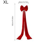 Giant Bow Christmas Tree - Pre Tied Large Decorative Ornament, Elegant Reusable Design, Eye Catching Accent for Indoor Home Door and Staircase Decoration for Holiday Fall Displays, Red Gold 16 Inches