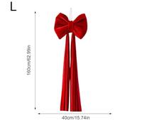 Giant Bow Christmas Tree - Pre Tied Large Decorative Ornament, Elegant Reusable Design, Eye Catching Accent for Indoor Home Door and Staircase Decoration for Holiday Fall Displays, Red Gold 16 Inches