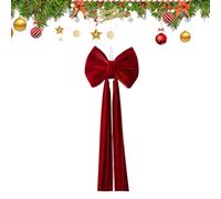 Giant Bow Christmas Tree - Pre-Tied Large Reusable Ornament, Decorative Holiday Ribbon for Home Door Staircase Fence and Backdrop, Elegant Festive Bow for Indoor Fall and Valentine Decor, 15.75 inches