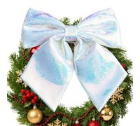 Giant Christmas Bow Glitter Sequin Holiday Tree Topper Ornament