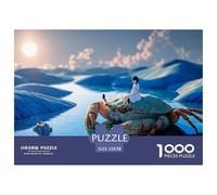 Giant Crab Carrying Girl 1000 Pcs Carton Extra-épais Lot de Puzzles Giant Fantasy Crab Stimulant Et Éducatif Jeu Créatif Puzzles pour Adultes Et Enfants 52x38cm/1000pcs