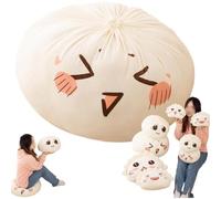 Giant Cute Dumpling & Steamed Bun Plush Toy,Backrest Pillows with Lovely Faces,Soft Cozy Sleeping Stuffed Pillow,Funny Adorable Food Themed Pillow (Squinting Steamed Bun30cm/12in)
