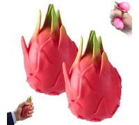 Giant Dragon Fruit Squishy Jumbo - Realistic Sensory Stress Ball for Adults, Tear-Resistant TPR Fidget Toy for Tension Relief & Office Desk Decor, 4.3 inch Slow Rebound, Purple (2PCS)