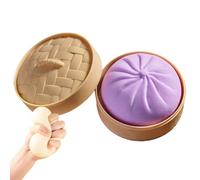 Giant Dumpling Squishy, Dumpling Squishy Large Slow-Rising Toy, Mega Glitter Stress Relief Fidget, Soft Squeeze Sensory Decompression Dough (4PCS,Purple)