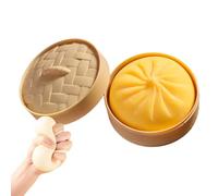 Giant Dumpling Squishy, Dumpling Squishy Large Slow-Rising Toy, Mega Glitter Stress Relief Fidget, Soft Squeeze Sensory Decompression Dough (4PCS,Yellow)