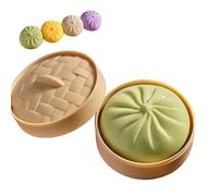 Giant Dumpling Squishy, Jumbo Glitter Rainbow Fidget Toy, Large Soft Squeeze Sensory Ball for Adults & Kids, Stress Anxiety Relief Decompression Dough (Green)