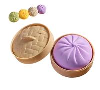 Giant Dumpling Squishy, Jumbo Glitter Rainbow Fidget Toy, Large Soft Squeeze Sensory Ball for Adults & Kids, Stress Anxiety Relief Decompression Dough (Purple)