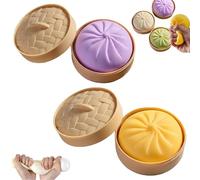 Giant Dumpling Squishy, Mega Rainbow Dumplings, Giant Squishy Dumpling, Large Stress Relief Sensory Ball for Adults & Kids, Soft Squeeze Decompression Dough Fidget Toy (2Pcs-e)