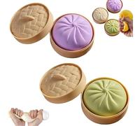 Giant Dumpling Squishy, Mega Rainbow Dumplings, Giant Squishy Dumpling, Large Stress Relief Sensory Ball for Adults & Kids, Soft Squeeze Decompression Dough Fidget Toy (2Pcs-d)