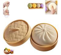 Giant Dumpling Squishy Mystery 2026, avec boîte à vapeur, doux à presser, pour créer une bonne humeur, blanc