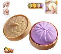 Giant Dumpling Squishy Mystery 2026, avec boîte à vapeur, doux à presser, pour créer une bonne humeur, violet