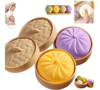 Giant Dumpling Squishy Mystery 2026 - Squishy Mystery - Avec boîte à vapeur - Doux - Décompression - Pour créer une bonne humeur (2 pièces)